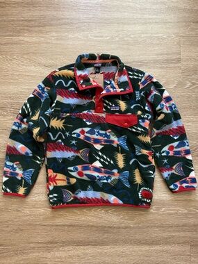 Patagonia NTW Kids Lightweight Synchilla Snap-T Pullover in Salmon Energy